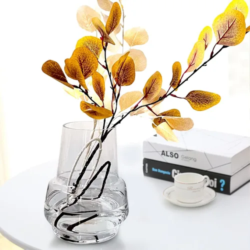 Miniatura 3 de Aoderun Jarrón de vidrio para flores, hecho a mano, moderno, grande, para centros de mesa, sala de estar, oficina, comedor y mesa de café, cocina