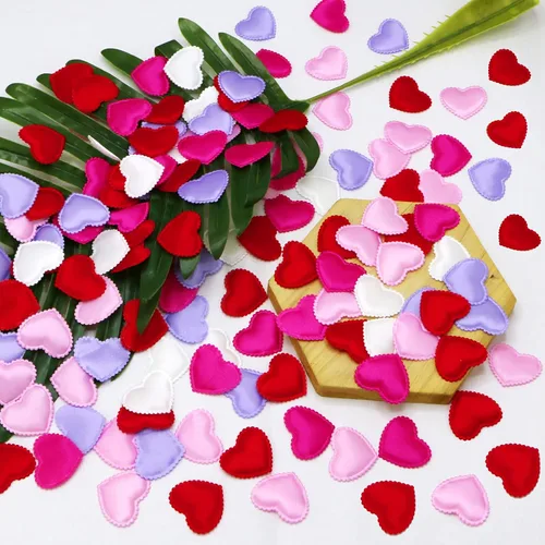 Miniatura 2 de 400 piezas de decoración de confeti de mesa de corazón para el día de San Valentín, pétalos de esponja en forma de corazón, decoración romántica