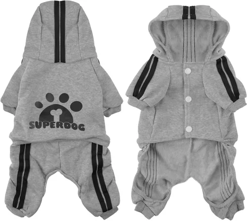 Miniatura 2 de Sudadera con capucha para perro de 4 patas, overol para perros pequeños, ropa para cachorros, sudadera de algodón para perros, abrigo de invierno
