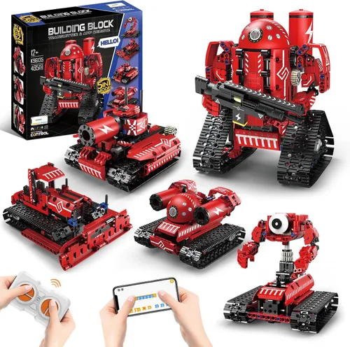 Miniatura 9 de Kit de construcción de robot STEM con control remoto para niños de 6 a 13 años, juguetes técnicos robóticos de codificación, regalos de cumpleaños