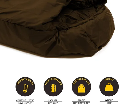 Miniatura 2 de Snugpak Softie Elite 5 WGTE Sleeping Bag – Expandable Side Baffle, –15 °C Comfort, Left or Right Zip Coyote