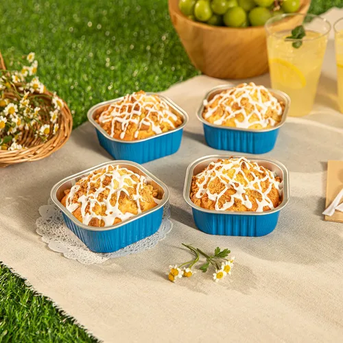 Miniatura 11 de Restaurantware - Moldes desechables, paquete de 100 tazas cuadradas de aluminio para hornear de 10 onzas - Las tapas se venden por separado, listas