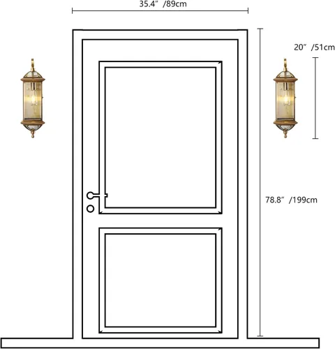 Miniatura 7 de Milaii Lámpara de pared para exteriores con vidrio transparente, impermeable, latón aceitado de 18.5 pulgadas, luces de montaje en pared de cobre