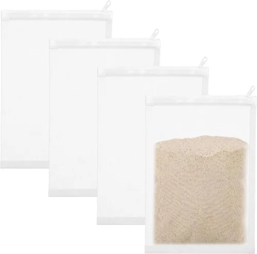Miniatura 8 de Geiserailie 4 Pcs Aquarium Filter Media Bags 150 Micrometer Fine Filter Bags Mesh Reusable with Zipper for Activated Carbon Resins (3.1 x 7.9 Inch)