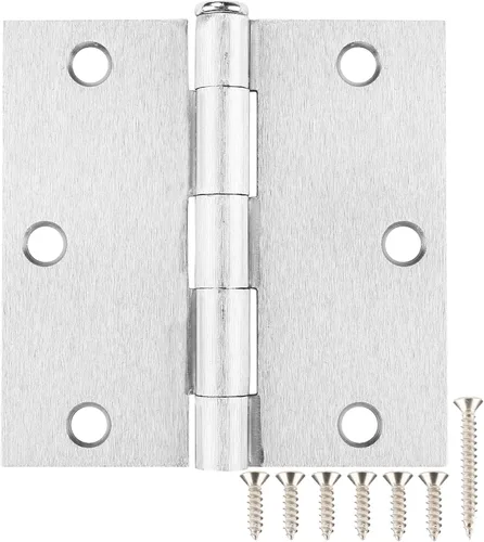 Miniatura 9 de Paquete de 30 bisagras de puerta negro mate de 3.5 x 3.5 pulgadas, bisagras de puerta interiores de 3 1/2 pulgadas para puertas, esquinas cuadradas