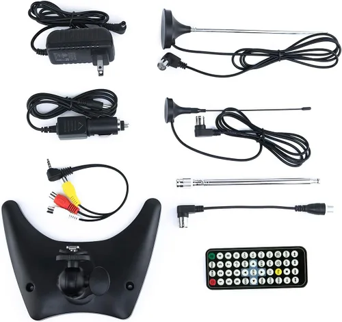 Miniatura 6 de Tyler 9" 1080p TV LCD portátil con monitor, batería recargable, capacidad inalámbrica, HD-TV, USB, tarjeta SD, AC/DC, control remoto, soporte