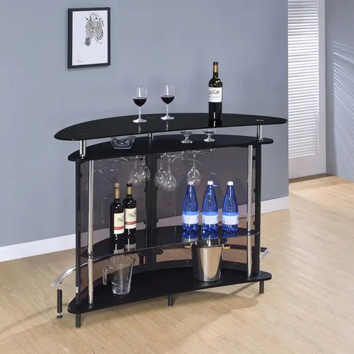 Miniatura 12 de Coaster Home Furnishings - Amarillo - Vidrio - Armario de vino independiente con marco de metal curvado y almacenamiento - Comedor y bar en casa