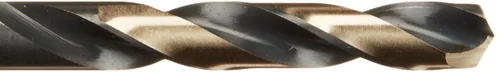 Miniatura 4 de Drillco Serie 350N Nitro - Juego de 21 brocas mecánicas de acero de alta velocidad, acabado de óxido negro y dorado, redondo con vástago plano