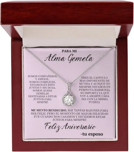 Regalo Para Esposa Mi Alma Gemela Regalo Para Mujer Joya Collar Mensaje Personalizado Para Madre Joyería Para Mamá Regalo Aniversario De Matrimonio