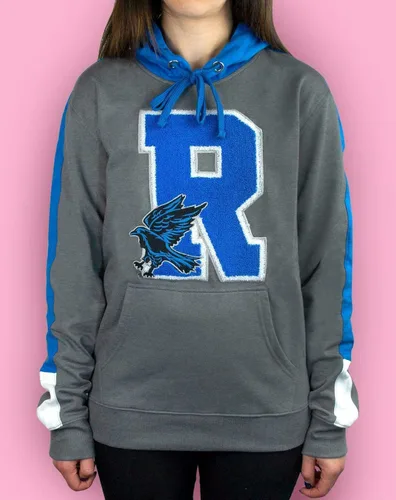 Miniatura 2 de Harry Potter Hogwarts Ravenclaw R Patch Logo Premium HoodyHoodie Black
