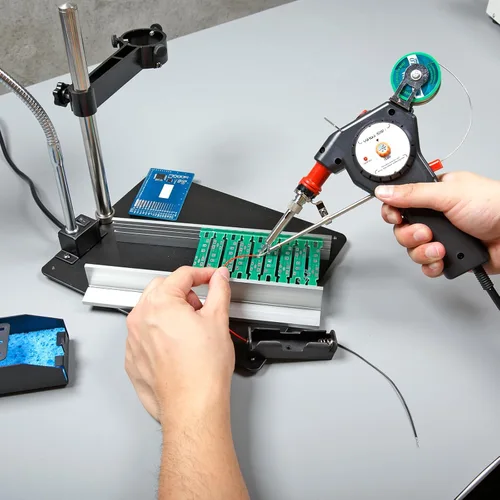 Miniatura 9 de YIHUA 929D-I Pistola de soldadura motorizada de alimentación automática con temperatura precisa variable (200-450°C), interruptor de encendido y Rojo