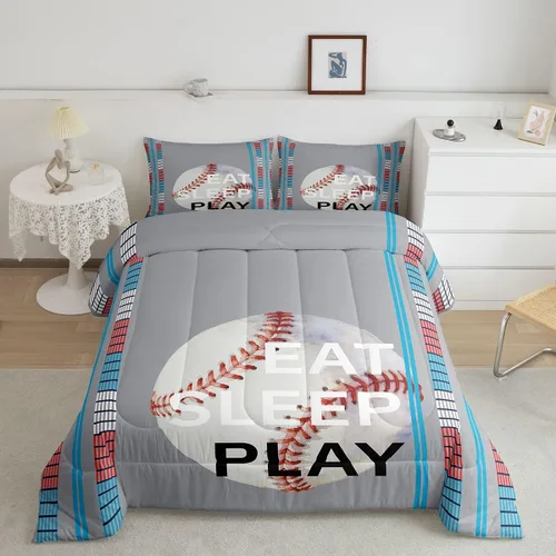 Miniatura 35 de Feelyou Juego de edredón de baloncesto para niñas y niños, juego de ropa de cama con juegos de pelota, decoración de habitación, regalo para amantes