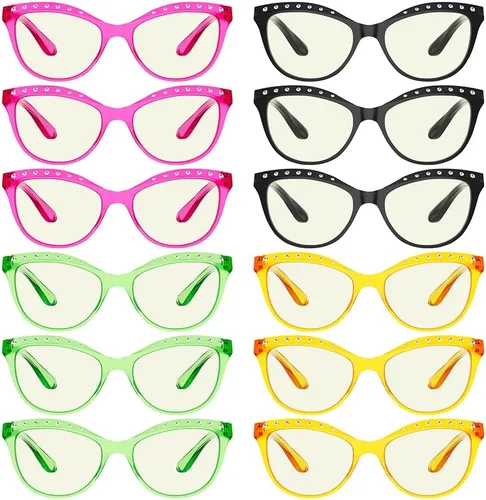 Miniatura 2 de Eyekepper - Pack de 12 lentes con bloqueo de luz azul para lectura y computadora, estilo ojo de gato, para mujeres +0.75