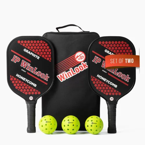 JPWinLook - Juego de palas de pickleball de alta calidad, paleta de pickleball de fibra de carbono de grafito, paletas de pickleball aprobadas por