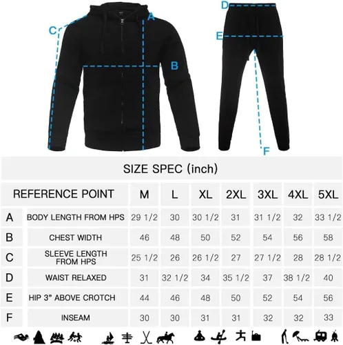Miniatura 7 de Zusmen Chándal para hombre, chamarras y pantalones de 2 piezas