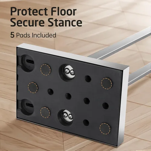 Miniatura 7 de KES Toallero independiente para baño, toallero de piso para baño con base pesada de 2 niveles, soporte doble para toallas de baño de acero Acabado