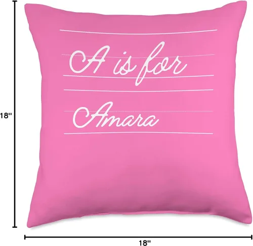 Miniatura 4 de Name Amara Classroom Daughter Custom School Kids Almohada personalizada A is for Amara Name Student Kindergarten, 18 x 18 pulgadas, multicolor