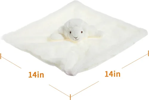 Miniatura 7 de Apricot Lamb Manta de felpa de lujo de oveja blanca de cordero blanco, manta de seguridad con animales de peluche, manta de personaje para el cuarto