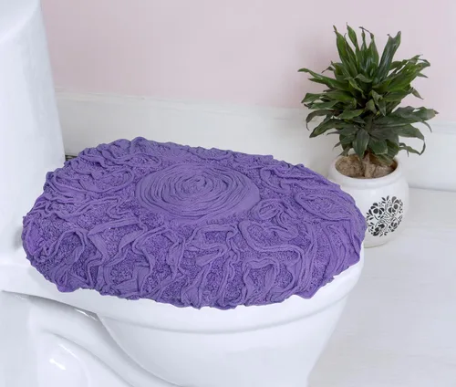 Miniatura 111 de Home Weavers Bell Flower Collection - Tapetes de baño copetudos 100 % algodón, extrasuaves y absorbentes, antideslizantes, lavables a máquina, lino