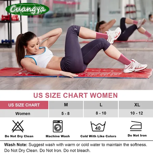 Miniatura 6 de cuangya Calcetines deportivos de compresión acolchados para mujer, 5 pares