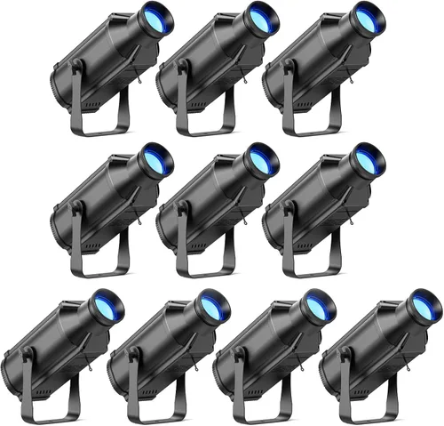Miniatura 16 de LEKO - Focos de escenario de perfil, luces COB blancas frías y cálidas de 100 W, 3200K-5600K, control de zoom y luces elipsidales DMX512 Par, focos
