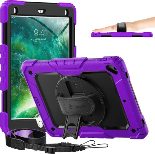 Miniatura 13 de Timecity - Funda para iPad de 6ª y 5ª generación, 9,7 pulgadas, 2018/2017, con soporte giratorio, silicona, carcasa protectora de PC de repuesto
