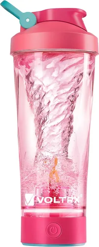 Miniatura 24 de VOLTRX Botella mezcladora eléctrica de proteínas de alta calidad, hecha con Tritan, sin BPA, vaso mezclador portátil Vortex de 24 onzas/vasos Verde