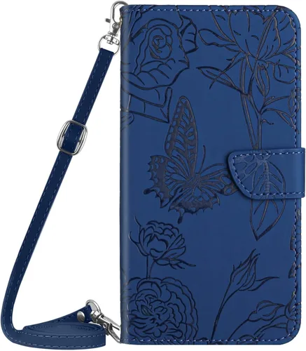 Miniatura 8 de XYX Wallet Case Compatible with Xiaomi 12S Ultra, Emboss Butterfly Flower PU Leather Flip Protective Case with Adjustable Shoulder Strap for Xiaomi
