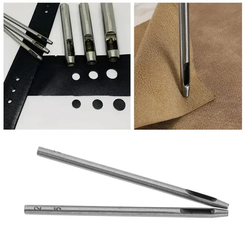 Miniatura 3 de ECSiNG 15 Uds. Perforadora de agujero hueco de cuero perforadora de acero inoxidable herramienta de corte de acero inoxidable para proyectos