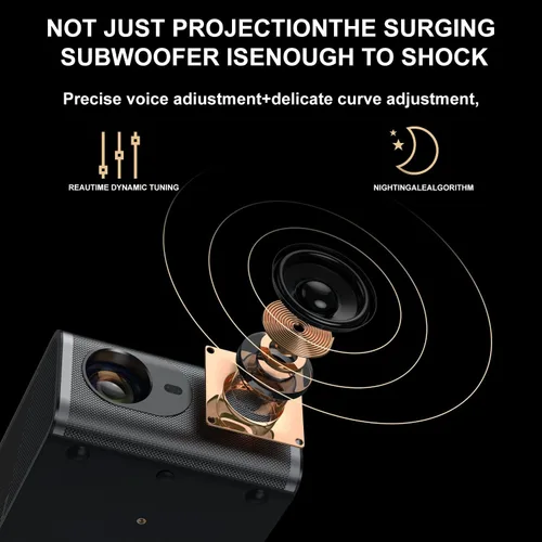 Miniatura 6 de Proyector inteligente para exteriores con WiFi 6 y Bluetooth 5.3, enfoque automático y Keystone, DoIby Audio, película nativa 1080P, proyector
