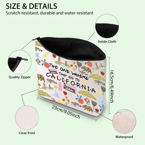 Miniatura 2 de FOTAP Bolsa de maquillaje California Trip - Bolsa de viaje de recuerdo estatal y regalo de inauguración de la casa, California, Bolsa
