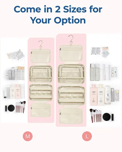 Miniatura 4 de Bolsa de viaje para artículos de aseo personal BAGSMART con organizador para joyas, bolsa de viaje colgante para artículos de tocador, organizador