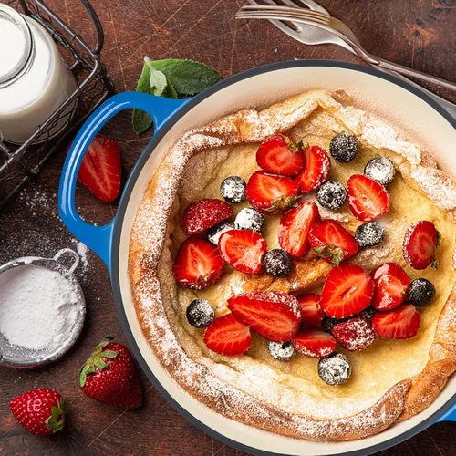 Miniatura 7 de Miereirl Olla Holandesa Esmaltada de 6 Cuartos con Tapa, Olla Holandesa de Hierro Fundido con Asas Dobles para Hornear Pan, Cocinar, Utensilios