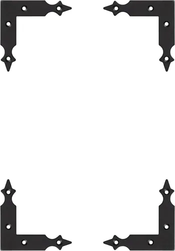 Soporte de Esquina Decorativo para Puerta de Granero, 3.5 pulgadas, Negro Mate Rústico Soportes en L Hardware de Puerta Corrediza Decorador para