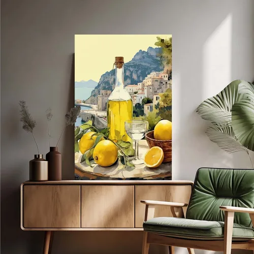 Miniatura 4 de FWLBUGRA Impresión de Pared de Limoncello Italiano Decoración Rústica Regalo Perfecto de Inauguración de Casa Arte de Limón de Amalfi Arte de Comida