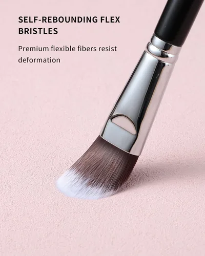 Miniatura 3 de EIGSHOW - Brocha de base plana, brocha de maquillaje para líquidos, crema, máscara, mezcla sin rayas, vegano y libre de crueldad (F615)