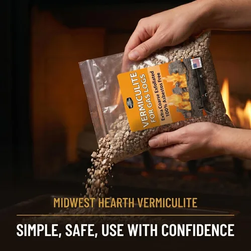 Miniatura 4 de Midwest Hearth Gránulos de vermiculita para chimeneas de gas - Bolsa de 12 oz