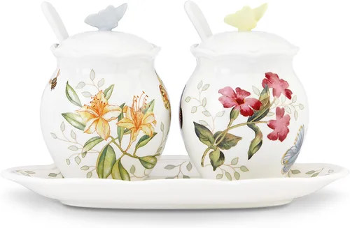 Lenox Butterfly Meadow - Juego de condimentos de 7 piezas, color blanco