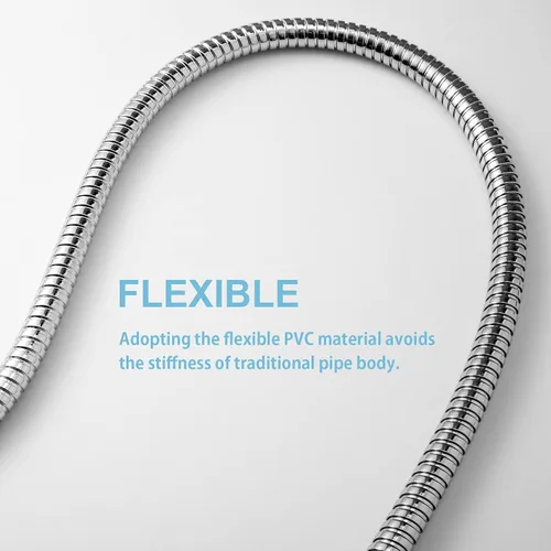 Miniatura 6 de OFFO Manguera de ducha, manguera de acero inoxidable libre de arrugas de 48 pulgadas con electrochapado, manguera de ducha de mano con conector