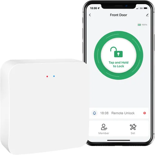 Yamiry Puerta de enlace WiFi para YR01 YR05 Cerradura inteligente con manija, compatible con la aplicación Nice Digi, control remoto de cerradura de