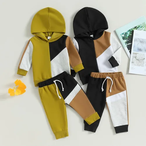 Miniatura 7 de Douhoow Conjunto de ropa de bebé con capucha y pantalones con cordón para bebé