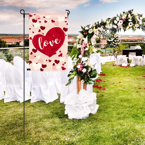 Miniatura 6 de TUPARKA Bandera de jardín para el día de San Valentín, 12 x 18 pulgadas, juego de bandera de jardín para el hogar, decoración para el día de San