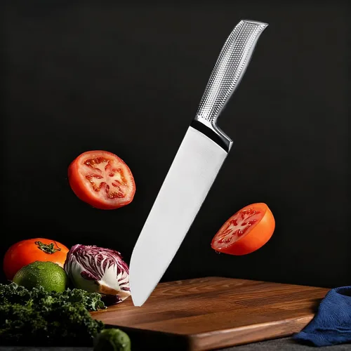 Miniatura 7 de Juego de 3 cuchillos de chef de acero inoxidable, cuchillos afilados Santoku Kitchen Knives, Japanese Cooking Knife, Ergonomic Non-Slip Handle