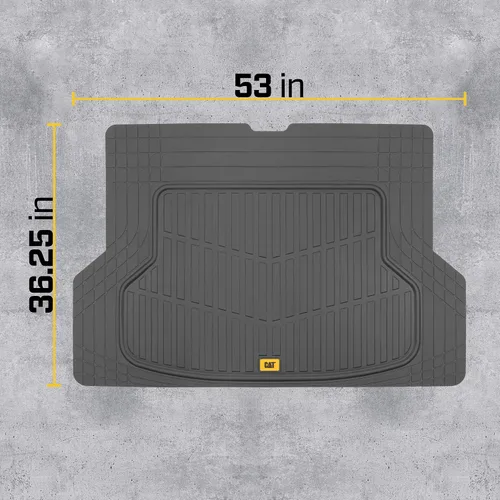 Miniatura 9 de CAT® Alfombrillas de goma resistentes de acero con diamantes y forro de maletero de carga para automóviles, camiones, SUV, camionetas, sedanes, gris