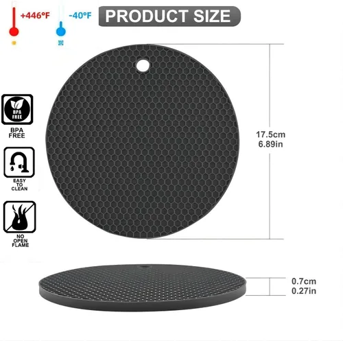 Miniatura 2 de Salvamanteles de silicona para platos calientes, ollas y sartenes, almohadillas calientes para encimera de cocina, juego de 4 soportes de silicona