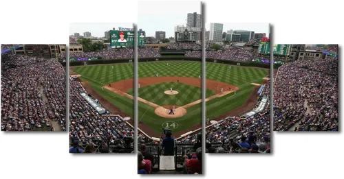 Miniatura 108 de Arte para pared, lienzo para estadio deportivo, arte para pared, diseño de campo de Wrigley en Chicago, pinturas de Chicago, impresiones sobre