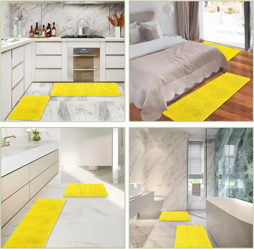 Miniatura 79 de Alfombra de baño pequeña de 12 x 18 pulgadas, lavable y absorbente, antideslizante, alfombra de baño de felpilla gruesa y suave para baño, ducha