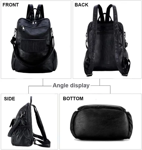 Miniatura 28 de Mochila de moda para mujer, impermeable, bolsa de viaje, bolsa de hombro convertible para mujer