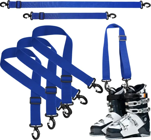 Skylety 4 correas ajustables para botas de esquí, correa de snowboard, correa de hombro, patines de hielo, accesorios deportivos de invierno Azul