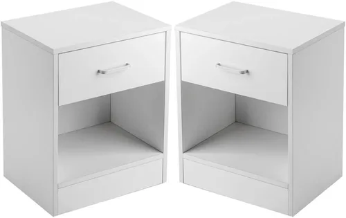 Miniatura 5 de Juego de 2 mesitas de noche con cajón de almacenamiento para el hogar, dormitorio, oficina